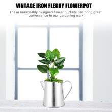 3St Decoratieve Plantenbak Met Handvatten Zilveren Retro Bloemhouder