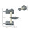 Set da arrampicata per gatti da 4 pezzi con tiragraffi e amaca, grigio crema 5