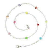 1Witte Kralen Lanyard Ketting, Maskerketting En Brillenhouder
