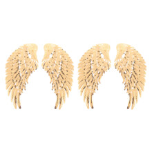 2Paren Ijzer-Op Vleugelpatches Met Gouden Pailletten