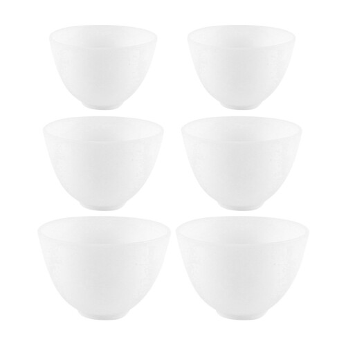 6St Multifunctionele Siliconen Gezichtskommen Voor Maskers Wit