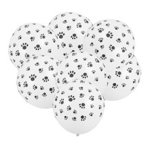 2Pak Witte Hondpoot Ballonnen Latex Feestdecor Set Duurzaam