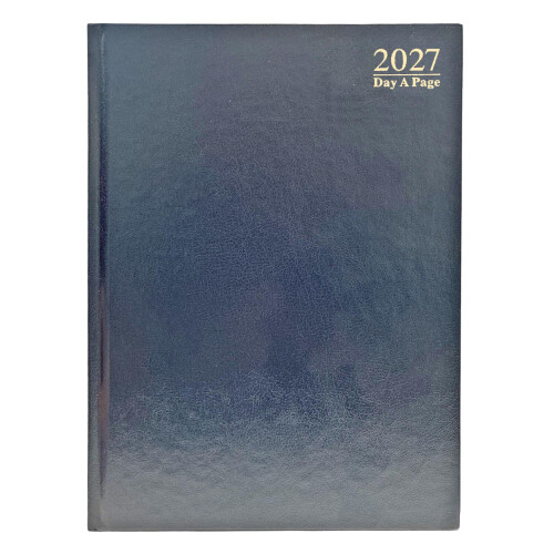 2027 A4 Diary Hardback Day a Page Split Sat/Sun 3188 - Navy