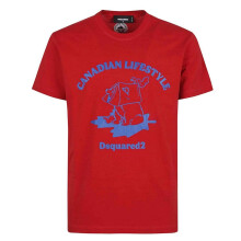 (XXL, Red) DSquared2 Mens Canadian Lifestyle Bear T-Shirt