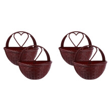 4St Plastic Wall Retro Hangende Bloemhouder Koffiekleur