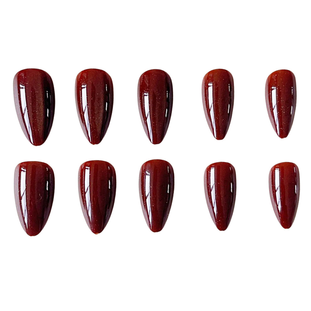 Phui-Pet-Supplies Cherry Red Cat Eye Fake Nails 24Pcs Wedding Party
