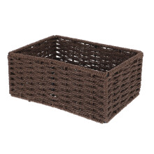 1Praktische Woven Storage Box Voor Sieraden En Cosmetica Koffiekleur