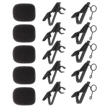 18-delige set microfoontjes met stropdasclips en metalen draadclips