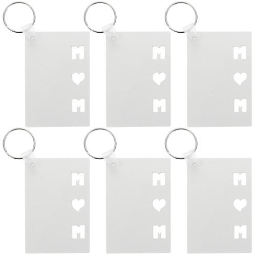 6St Blank Key Ring Wit Duurzaam Voor Sublimatie Print