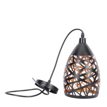 1St Zwarte Ijzeren Industrieel Stijl Hanglamp Voor Woonkamer
