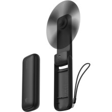 (1 Pack with Mirror, Black) Slim Handheld Fan,Thin Portable Fan, USB Rechargeable Mini PersonalBattery Powered Small Foldable Pocket for Travel