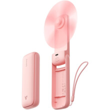 (1 Pack with Mirror, Pink) Slim Handheld Fan,Thin Portable Fan, USB Rechargeable Mini PersonalBattery Powered Small Foldable Pocket for Travel
