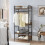 Industrial Rustic Open Wardrobe Garment Rail With Storage Shelves 6