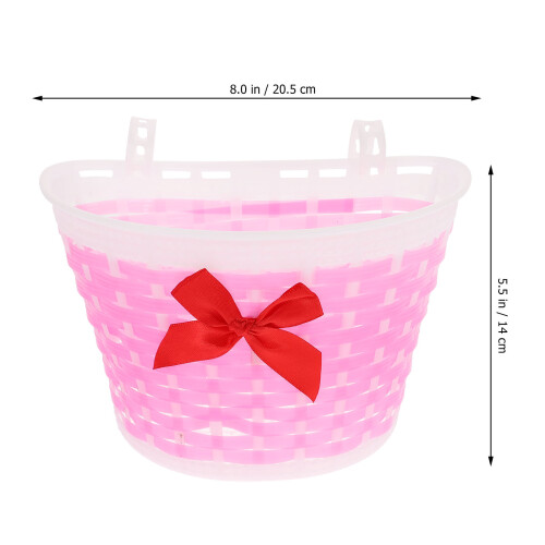 2Sets Decoratieve Roze Kinderfietsmand En Handvatbeschermers 1