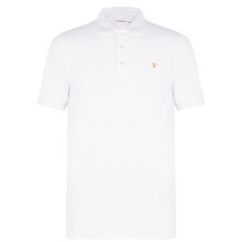(XL, White) Farah Mens Cotton Short-Sleeved Polo Shirt