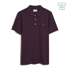 (S, Burgundy) Farah Mens Cotton Short-Sleeved Polo Shirt