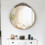 Round Wall Gold Mirror With Floral Pattern 3