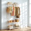 Wooden Clothes Rack Open Wardrobe With Shoe Storage White 7