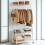 Wooden Clothes Rack Open Wardrobe With Shoe Storage White 2