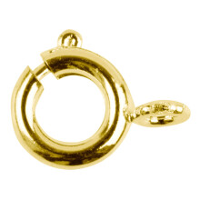 (Gold, 6.0mm) Gold and Silver Plated Jewellery Bolt Ring Clasps Necklaces Bracelets 6/7/9mm, Pack of 10