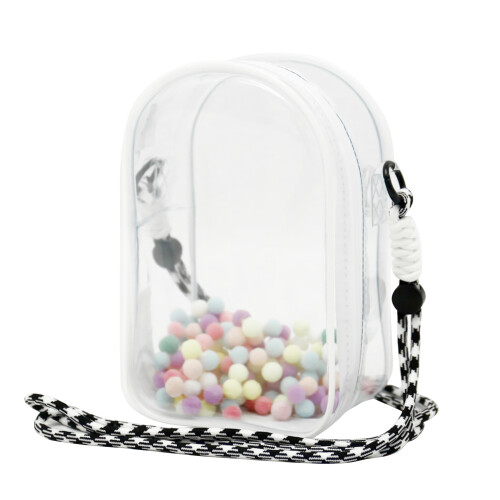 (White, Ball ring rope) Clear Doll Storage Pouch - Scratch Protection