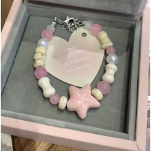 (Pink) Trendy Starfish Bracelet for Women & Men - 50 Char