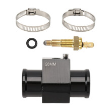32/28mm Water Temp Joint Pipe Hose Adapter W/ 1/8" NPT Engine Cooling Fan Thermostat Temperature Sensor 28mm