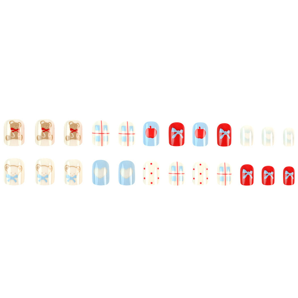 Dachuang Beauty Bear Printed False Nails - Sweet & Reusable