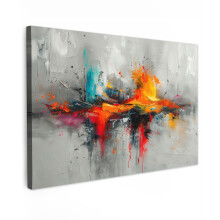 Framed Canvas Wall Art 35"x24" Abstract art explosion Canvas painting for Livingroom Bedroom