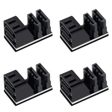 4Pezzi Doppio 7Pin Femmina Un Doppio 7Pin Maschio Adattatore Ad Angolo di 90 Gradi Scheda Madre Adattatore per Desktop Ssd Hdd