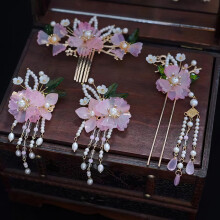 (1) Pink Flower Hairpin - Ancient Chinese Hair Accessory