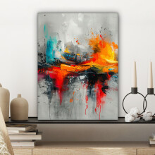 Framed Canvas Wall Art 12"x16" Abstract art explosion Canvas painting for Livingroom Bedroom