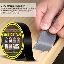(Black, 0.7mm*5cm*15m) Joist Deck Tape for Decking Weatherproof Butyl Sealant Decking Tapes for Wooden Board Protection