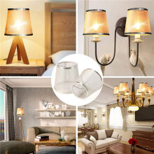4 Pack Clip Gauze Chandelier Lamp Shades Little Upright Wall Candle Light Lampshade (Gold)