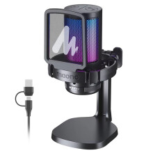 Maono DGM20 Gaming Microphone,USB Microphone Condenser Mic RGB Gaming Mic with Noise Reduction Software,Mic Gain,One Key Mute