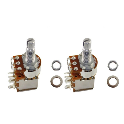 2Pcs Ohm Push Pull Potentionmeter Brass Metric Split Standard Shaft Volume Tone  Electric Guitar B500K