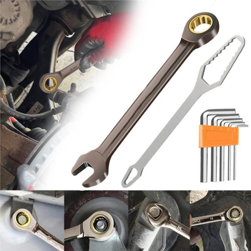 3pcs Combination Wrench Set with Ratchet Function Multi Functional Design Tool Kit Suitable for Home and Auto Repair 2