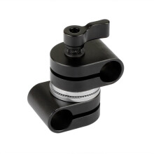 HDRIG Adjustable 15mm Dual Rod Adapter with for Rosette Standard 15mm Rod/Pole/Tube for Handgrip/Monitor/LED Light