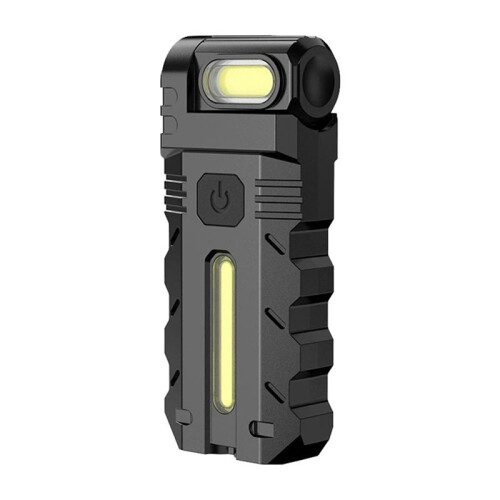 180 Rotating  LED Work Light Dual  Magnetic Flashlight USB-C Rechargeable Keychain Light