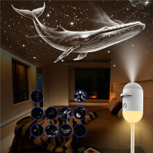 Lámpara de Proyección de Estrellas y Galaxias USB HD, Luz Ambiental LED Nocturna, Proyector de Estrellas Plug & , Lámpara de Pared con Luz