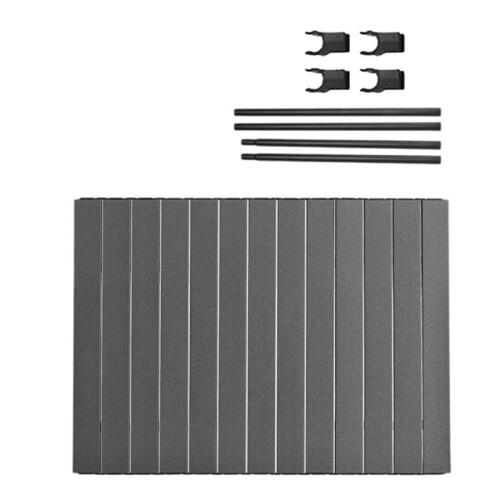 Table Board Folding Tabletop Board Large Capacity Foldable One Action Board Outdoor Camping Table Black 5 Inch