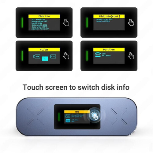 M.2 SSD Enclosure with for  Display, NVMe/for  Dual-Protocol Mobile Enclosure, M.2 SSD External Reader 2