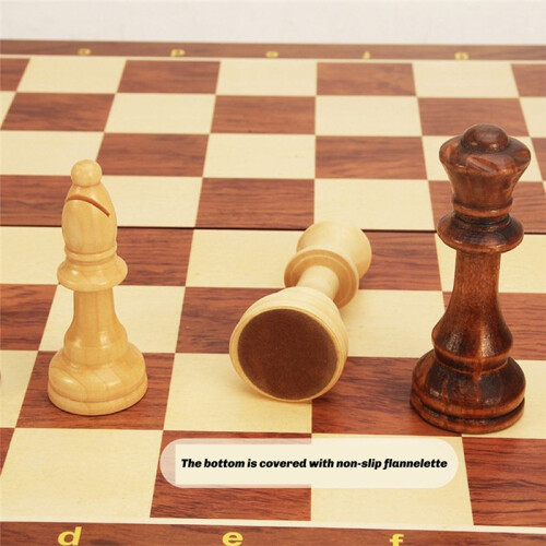 Chess Set Wooden Folding  Traditional Classic Handwork Solid Wood Pieces Walnut Chessboard Children Gift Board Game 1