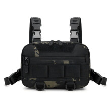 Rig Backpack Camping Recon Kit Bag Vest Front Pouch Multi-Purpose Daypack for Hiking Fishing Lure Pack,Black Camouflage