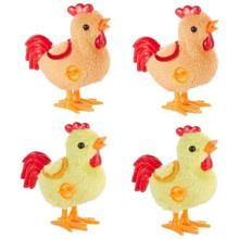 4Pack Easter Jumping Wind Plush Toys for Toddlers Kids,Hopping for Easter Rooster