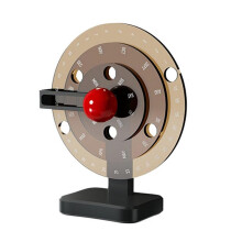 Calendar Acrylic Disc Decor Tabletop Calendar Novelty Simple Manual Rotating Calendar Desktop Decorative Brown