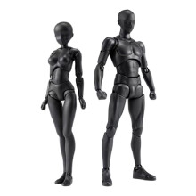 Action Figures PVC Model with Box Drawing Figure Models for Artists(Female+Male,Black)