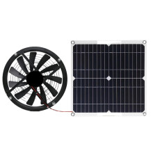 100W Frånluftsfläkt med Solpanelset, Rund Ventilationsfläkt för Utomhushönshus, Skjul och Luftcirkulationssystem