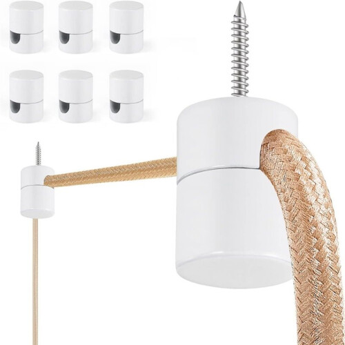 4pcs White Swag Hooks for Ceiling Lights, Modern Pendant Light Hanging Hooks, DIY Lamp Hanging Hardware 2
