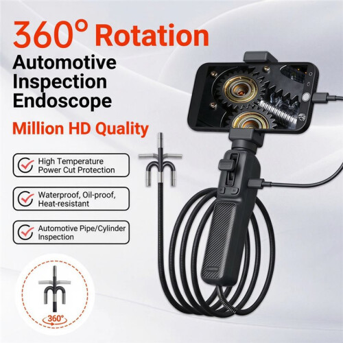 360 Articulating Endoscope Camera Borescope Industrial Endoscope with LED Light for Android IOS 1